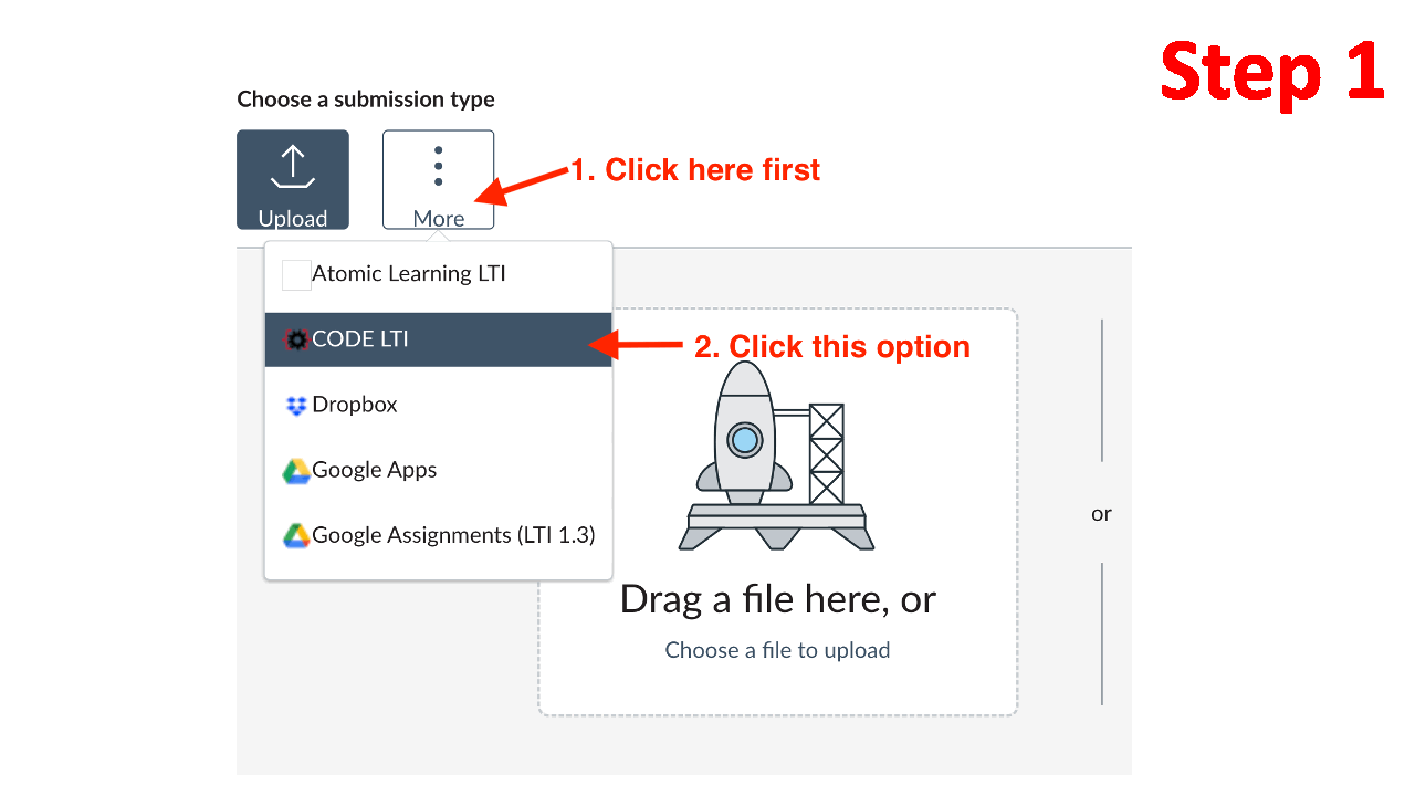 Animation of submission via CODE